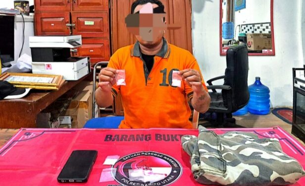 RP (35) dan barang bukti yang telah diamankan jajaran Satresnarkoba Polres Barito Utara.