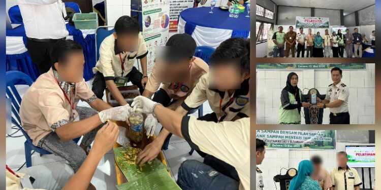 Pelaksanaan pelatihan pengelolaan sampah yang dilaksanakan Rutan Tamiang Layang, Selasa (19/5/2026).
