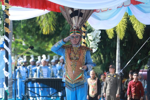 Gubernur Kalteng Agustiar Sabran, memimpin Upacara Hut ke-69 Kalimantan Tengah, Sabtu (23/5/2026). (Ist)