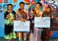 Wakil Ketua I DPRD Murung Raya, Dina Maulidah (paling kiri), berpose dengan perwakilan Jagau Nyai asal Murung Raya yang meraih juara terfavorit pada ajang FBIM 2026.
