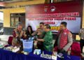Kapolres Kapuas AKBP Gede Eka Yudharma, memimpin pemusnahan barang bukti sabu, Jumat (1/5/2026).