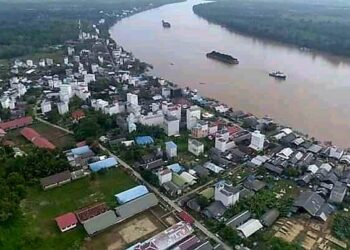 Kecamatan Dusun Hilir, Wilayah Mengkatip, tampak dari atas. (Ist)