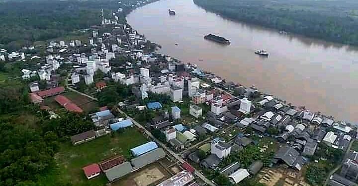 Kecamatan Dusun Hilir, Wilayah Mengkatip, tampak dari atas. (Ist)