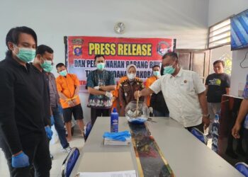 Pemusnahan barang bukti sabu oleh Satresnarkoba Polresta Palangka Raya, Kamis (7/5/2026).