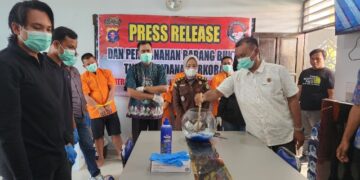 Pemusnahan barang bukti sabu oleh Satresnarkoba Polresta Palangka Raya, Kamis (7/5/2026).