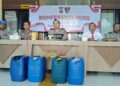 Kapolres Barito Selatan, AKBP Jecson R Hutapea, beserta jajaran dalam press release kasus, Senin (11/5/2026).