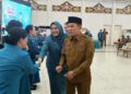 Wakil Ketua I DPRD Murung Raya, Dina Maulidah, saat menghadiri Rakerda TP-PKK Murung Raya yahg diselenggarakan di GPU Tira Tangka Balang, Puruk Cahu, Senin (11/5/2026).