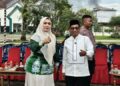 Wakil Ketua I DPRD Murung Raya, Dina Maulidah, bersama Bupati Heriyus, usai penyerahan hewan ternak kurban untuk masyarakat, Senin (25/5/2026).