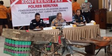 Kapolres Seruyan AKBP Beddy Suwendi, memimpin press release, Sabtu (30/5/2026). (Ist)