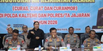 Kapolda Kaltebg Irjen Pol Iwan Kurniawan, memimpin pres release pengungkapan kejahatan jalanan, Sabtu (30/5/2026). (Ist)