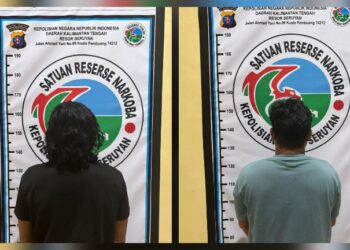 Dua pelaku TN (35) dan HB (25) yang diamankan Satresnarkoba Polres Seruyan, Sabtu (30/5/2026).