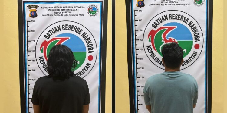 Dua pelaku TN (35) dan HB (25) yang diamankan Satresnarkoba Polres Seruyan, Sabtu (30/5/2026).
