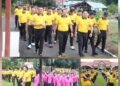 Kapolres Bartim AKBP Eddy Santoso, dan jajaran mengikuti Jalan Sehat dan Senam bersama, Sabtu (13/6/2026).
