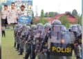 Jajaran Polres Bartim tampil impresif dalam Lomba Dalmas, Senin (22/6/2026). INZET: Wakapolda Kalteng Brigjen Pol Yosi Muhamartha, menyerahkan penghargaan yang diterima personel Polres Bartim. (Ist)