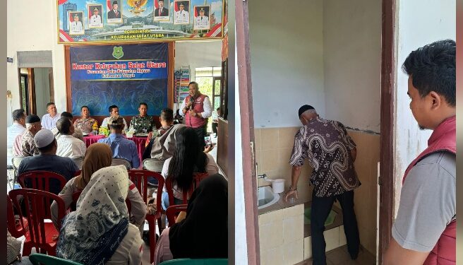 Sosialisasi yang dilakukan Satresnarkoba Polres Kapuas (kanan) dan tes urine di Kampung Bebas Narkoba, Rabu (24/6/2026).