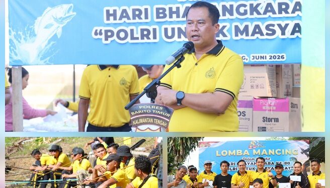 Serba - serbi Lomba Mancing Hari Bhayangkara ke-80 yang diselenggarakan Polres Bartim, Jumat (26/6/2026). (Ist)