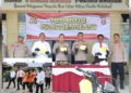 Kapolres Barsel AKBP Jecson R Hutapea, didampingi Pejabat utama Polres Barsel saat menggelar press release, Senin (29/6/2026). INZET: Dua tersangka saat digiring petugas.