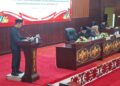 Juru bicara Fraksi PKB, Akhirudin, menyampaikan pandangan terhadap Raperda Pertanggungjawaban APBD TA 2025, Jumat (5/6/2026).