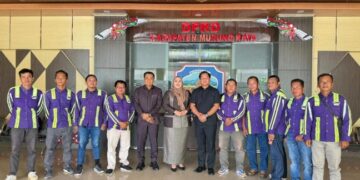 Wakil Ketua I DPRD Murung Raya, Dina Maulidah, Ketua Komisi II DPRD Murung Raya, Bebie, dan anggota, Mariyanto, menerima perwakilan PT BPP, Jumat (5/6/2026).