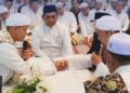 Bupati Barito Utara H. Shalahuddin, menjadi saksi sekaligus menyaksikan akad nikah pengantin di Masjid Raya, Rabu (10/6/2026).