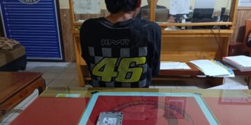 AF alias Ebeng (35) dan barang bukti.