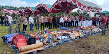 Bupati Kapuas HM. Wiyatno yang hadir dalam Apel Siaga Karhutla yang digelar PT Globalindo Agung Lestari (GAL) dan PT United Agro Indonesia (UAI) di Kecamatan Mantangai, pada Jumat (18/6/2026). (Ist)