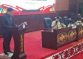 Rapat Paripurna Ke-5 Masa Sidang II Tahun Sidang 2026 dengan agenda mendengarkan pandangan umum fraksi-fraksi terhadap Rancangan Peraturan Daerah (Raperda) usulan Pemerintah Kabupaten Murung Raya tentang perubahan struktur dan penataan kelembagaan perangkat daerah, Selasa (23/6/2026).