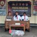 Kasat Reskrim AKP Agung Gunawan Putra, didampingi Kasat Resnarkoba IPTU Sutrisno, dan PS Kasi Humas IPDA Abner, dalam press release kasus, Senin (29/6/2026).