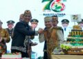 Gubernur Kalteng Agustiar Sabran dan Bupati Barito Utara H. Shalahuddin, dalam momen ramah tamah HUT ke-76 Barito Utara.