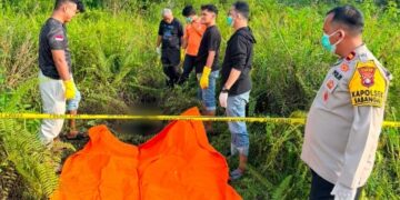 Polisi melakukan olah TKP temuan Jenazah tanpa identitas di Sabangau, Selasa (30/6/2026). (Ist)