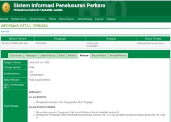 Tangkap layar putusan.