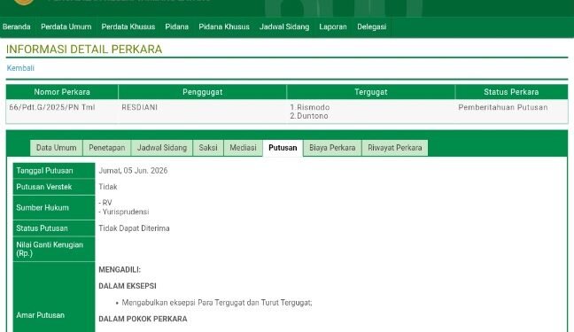 Tangkap layar putusan.