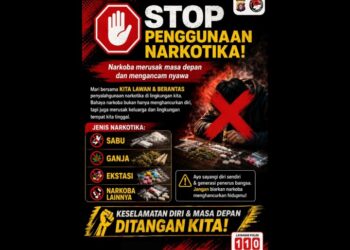 Pamflet stop penyalahgunaan narkoba.
