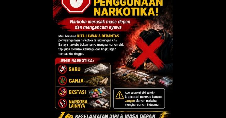 Pamflet stop penyalahgunaan narkoba.