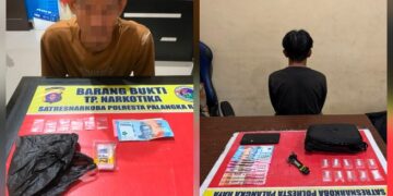 FA (39) dan M (38) beserta barang bukti.