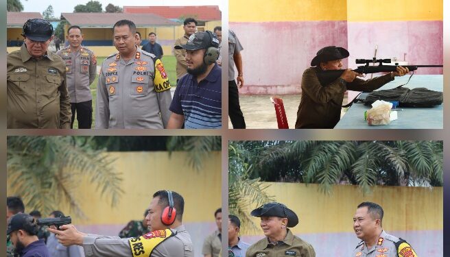 Latihan menembak yang dilaksanakan Polres dan Pemkab Bartim, Senin (27/7/2026).
