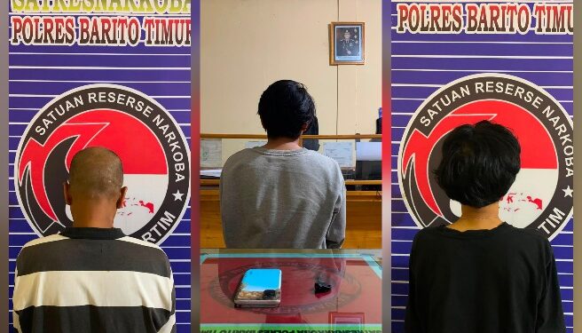 Dari kiri, S alias U (52), MHB alias H (27), dan GAR alias G (23).