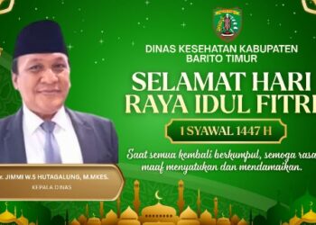 Ucapan Hari Raya Idulfitri 1447 H/2026 dari Dinas Kesehatan Barito Timur.