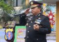 Kapolresta Palangka Raya Kombes Pol Dedy Supriadi, memimpin Upacara Hari Bhayangkara ke-80 Tahun 2026 di halaman Mapolresta Palangka Raya, Rabu (1/7/2026).