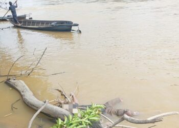 Jasad Aiptu Sumariyanto, yang ditemukan mengapung di Sungai Katingan, wilayah Rantau Asem, Miinggu (5/7/2026).