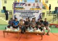 Ketua DPRD Murung Raya, H. Rumiadi (tiga dari kanan), menghadiri Turnamen Futsal PWI se-DAS Barito, Minggu (12/7/2026).