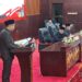 Juru bicara Dapil I DPRD Murung Raya, Imanudin, menyampaikan hasil reses dalam Rapat Paripurna, Senin (13/7/2026).