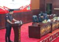 Juru Bicara Daerah Pemilihan (Dapil) III DPRD Kabupaten Murung Raya, Maulana, menyampaikan hasil reses dalam paripurna, Senin (13/7/2026).