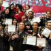 Para atlet Dojo IRP binaan Polresta Palangka Raya yang meraih juara berpose bersama.