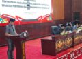 Ketua Komisi II DPRD Kabupaten Murung Raya, Bebie, dalam kegiatan paripurna, baru - baru tadi.