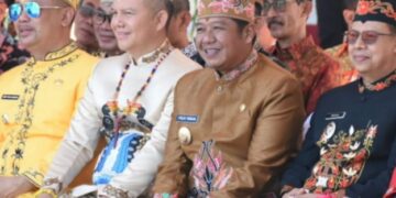 Wabup Barito Utara, Felix Sonadie Y. Tingan, menghadiri perayaan Hari Jadi Kota Palangka Raya, Jumat (17/7/2026).