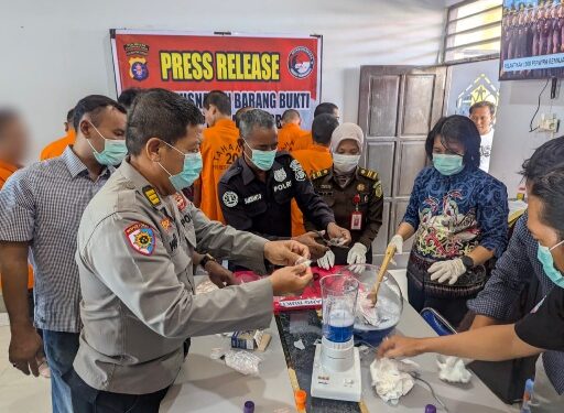 Pemusnahan barang bukti sabu dan obat terlarang, Kamis (23/7/2026). (ist)