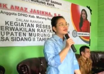 Anggota DPRD Kabupaten Murung Raya Kabik Amaz Jasikha, menyerap berbagai aspirasi masyarakat saat melaksanakan Reses Masa Persidangan II Tahun 2026 di Desa Olung Soloi, Kecamatan Tanah Siang.