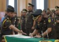 Pelaksanaan pelantikan empat kejari di lingkungan Kejati Kalteng, Rabu (26/8/2026). (ist)