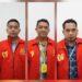 Lima tersangka korupsi dana hibah KPU Kotim yang telah mengenakan rompi orange Kejati Kalteng.
